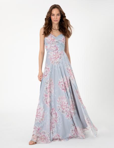 Gri Regular Fit Desenli Elbise - 50309397003