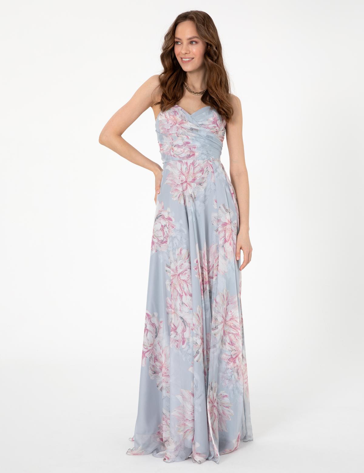 Gri Regular Fit Desenli Elbise - 50309397003