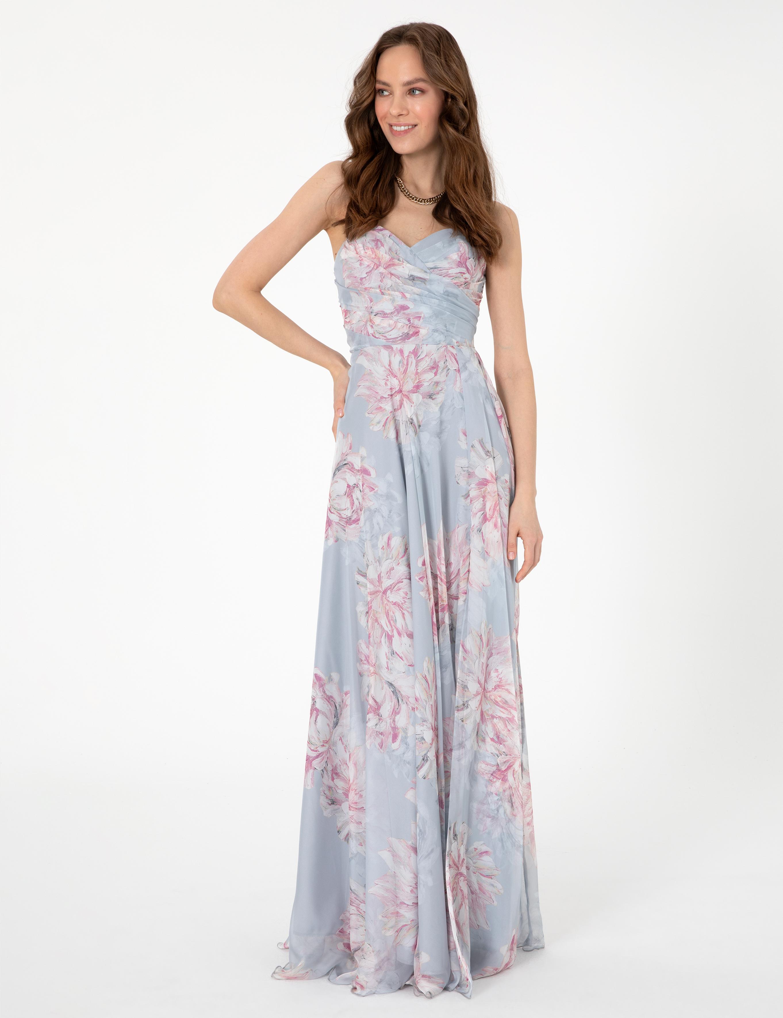 Gri Regular Fit Desenli Elbise