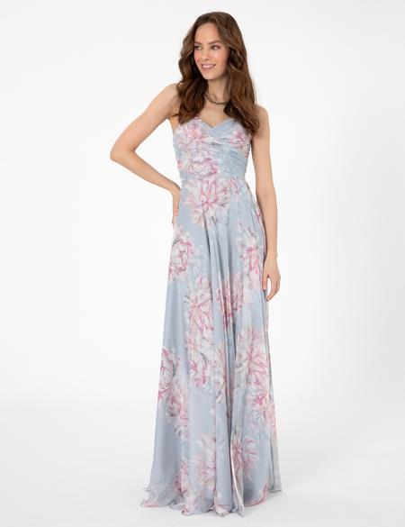 Gri Regular Fit Desenli Elbise - 50309397003