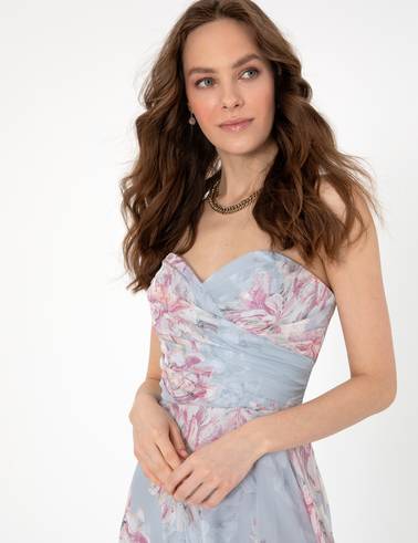 Gri Regular Fit Desenli Elbise