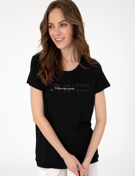 Siyah Regular Fit Tişört - 50305789011