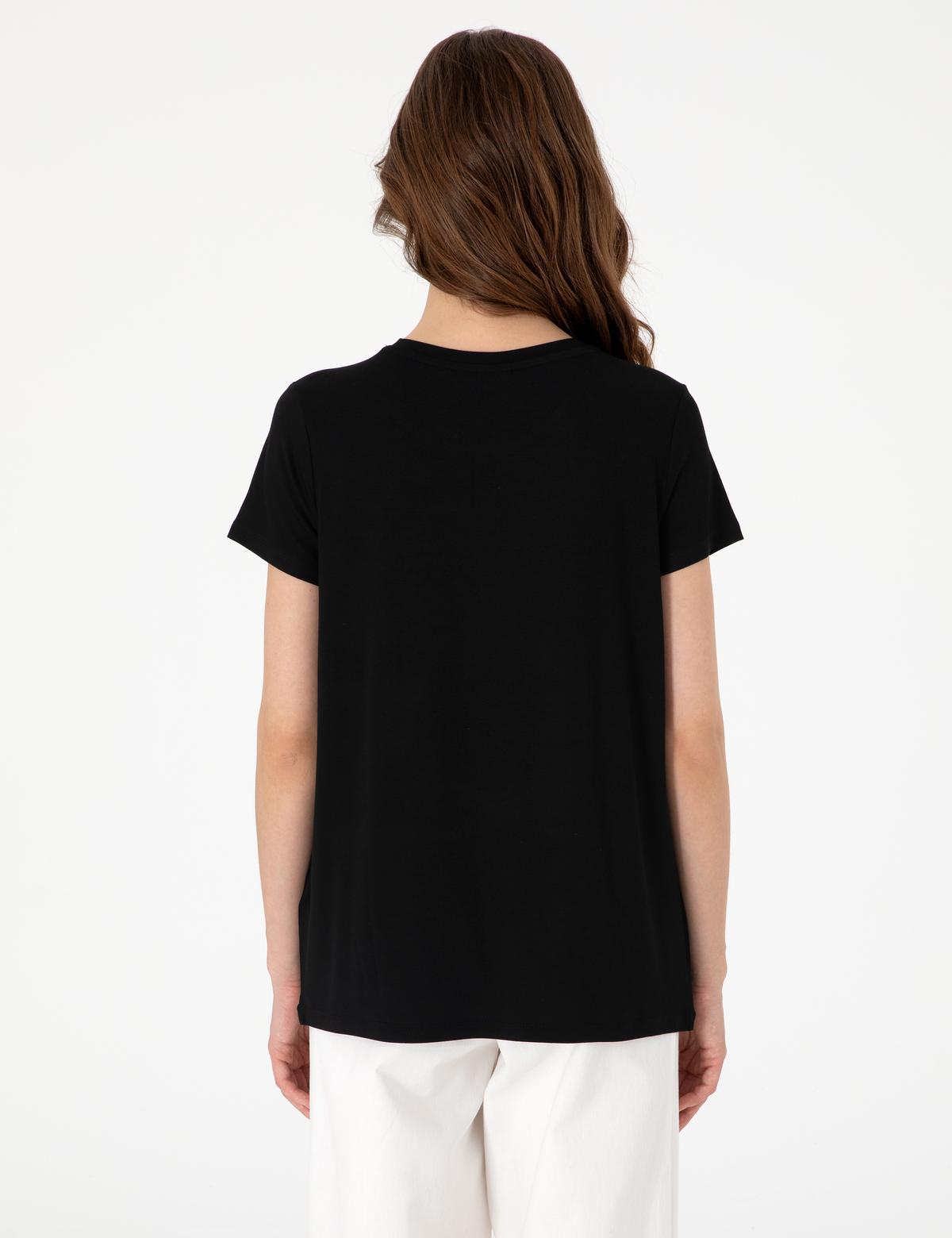 Siyah Regular Fit Tişört - 50305789011