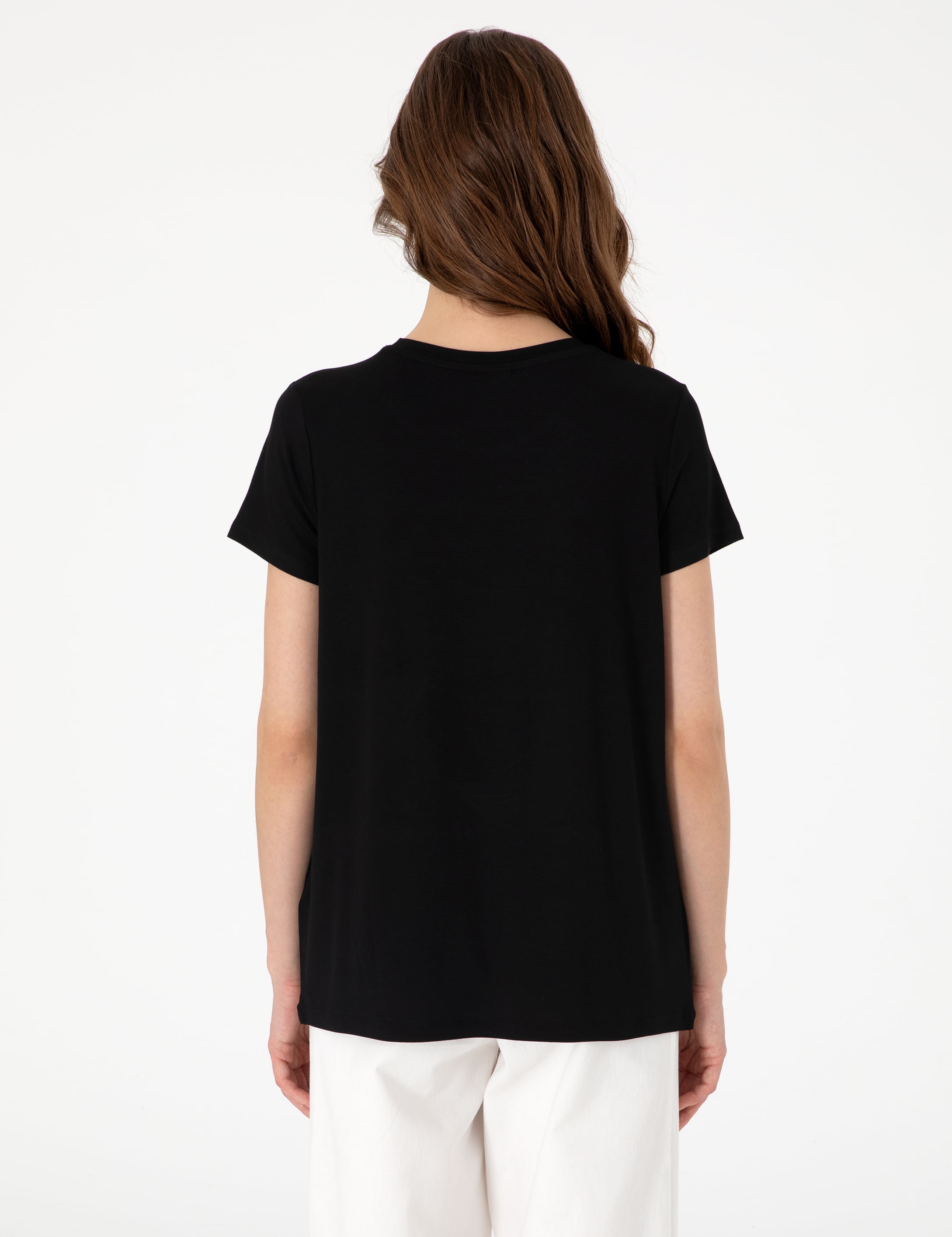 Siyah Regular Fit Tişört - Image 5