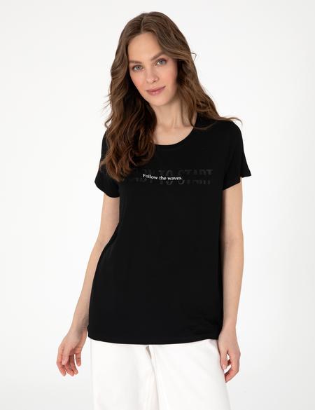 Siyah Regular Fit Tişört - 50305789011