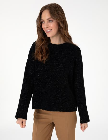 Siyah Oversize Kazak - 50290610012