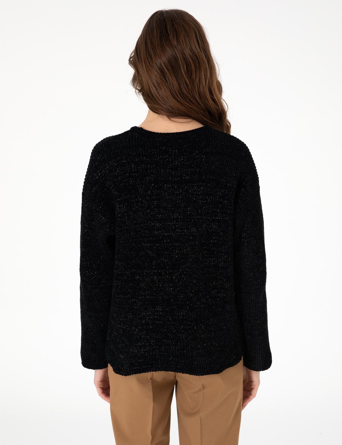 Siyah Oversize Kazak - 50290610012