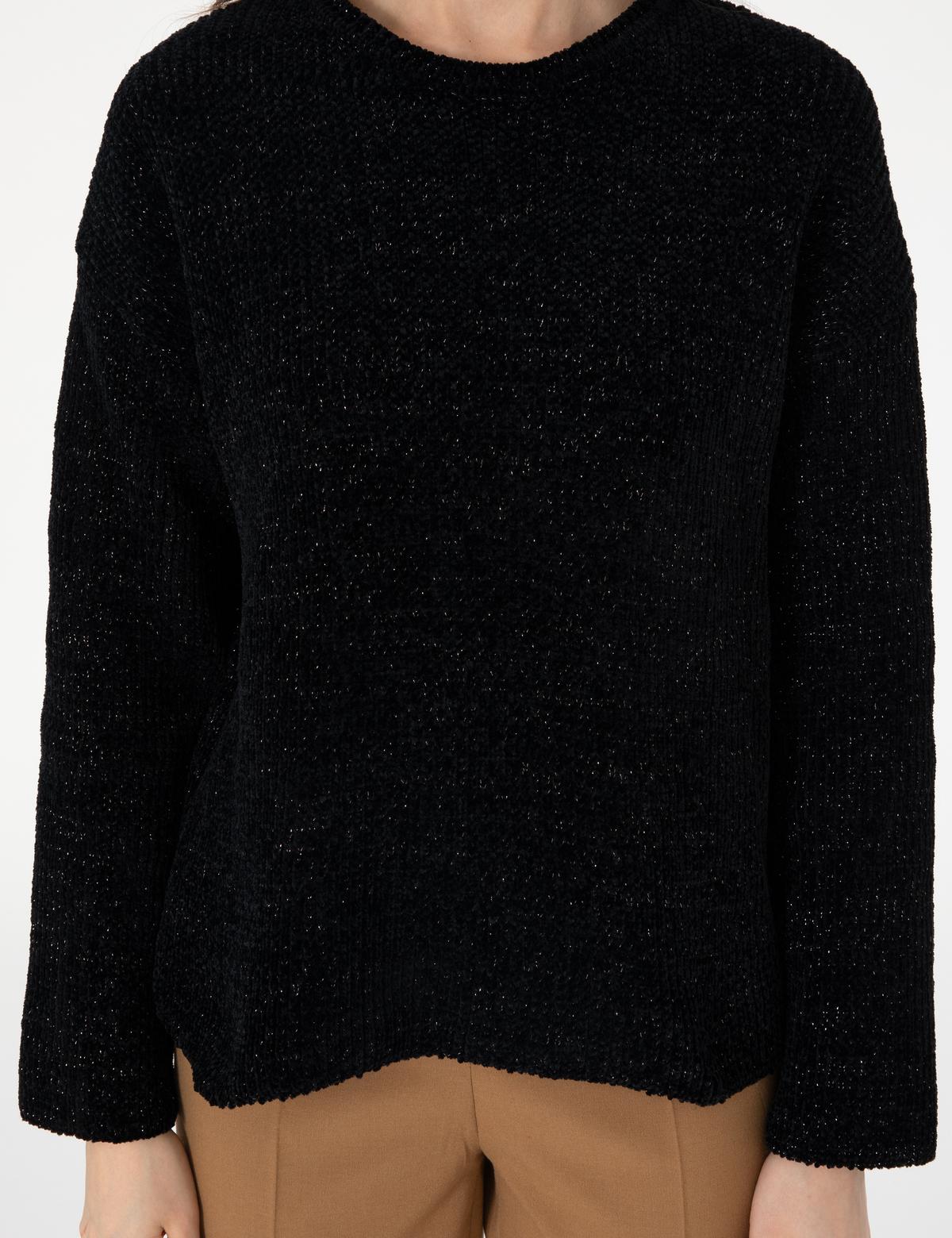 Siyah Oversize Kazak - 50290610012