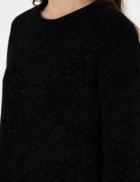 Siyah Oversize Kazak - 50290610012