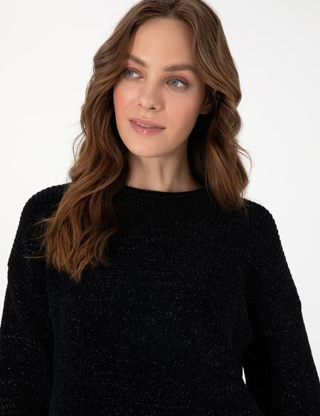 Siyah Oversize Kazak - 50290610012