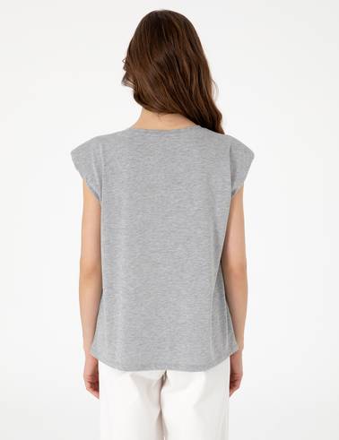 Gri Melanj Regular Fit Tişört