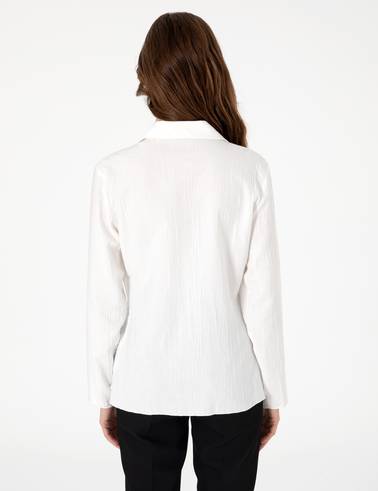 Beyaz Slim Fit Uzun Kollu Gömlek