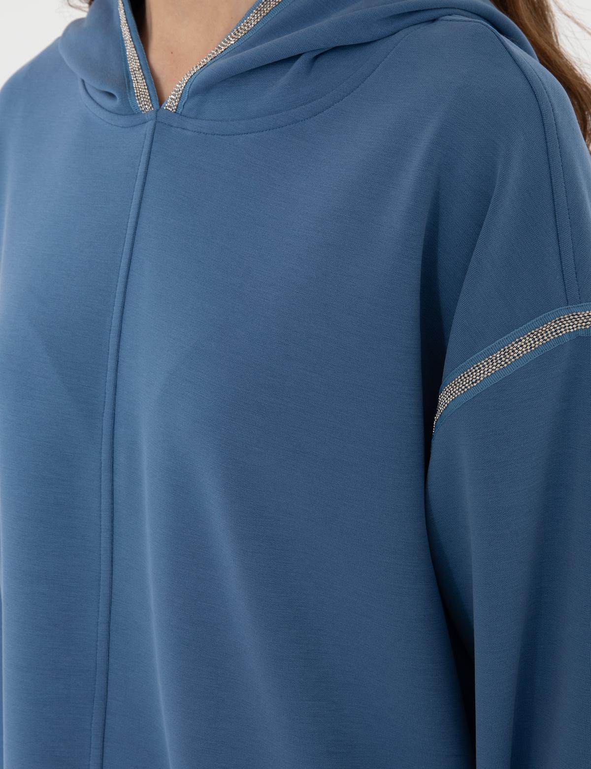 İndigo Oversize Sweatshirt - 50301341010