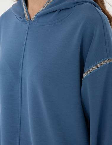 İndigo Oversize Sweatshirt