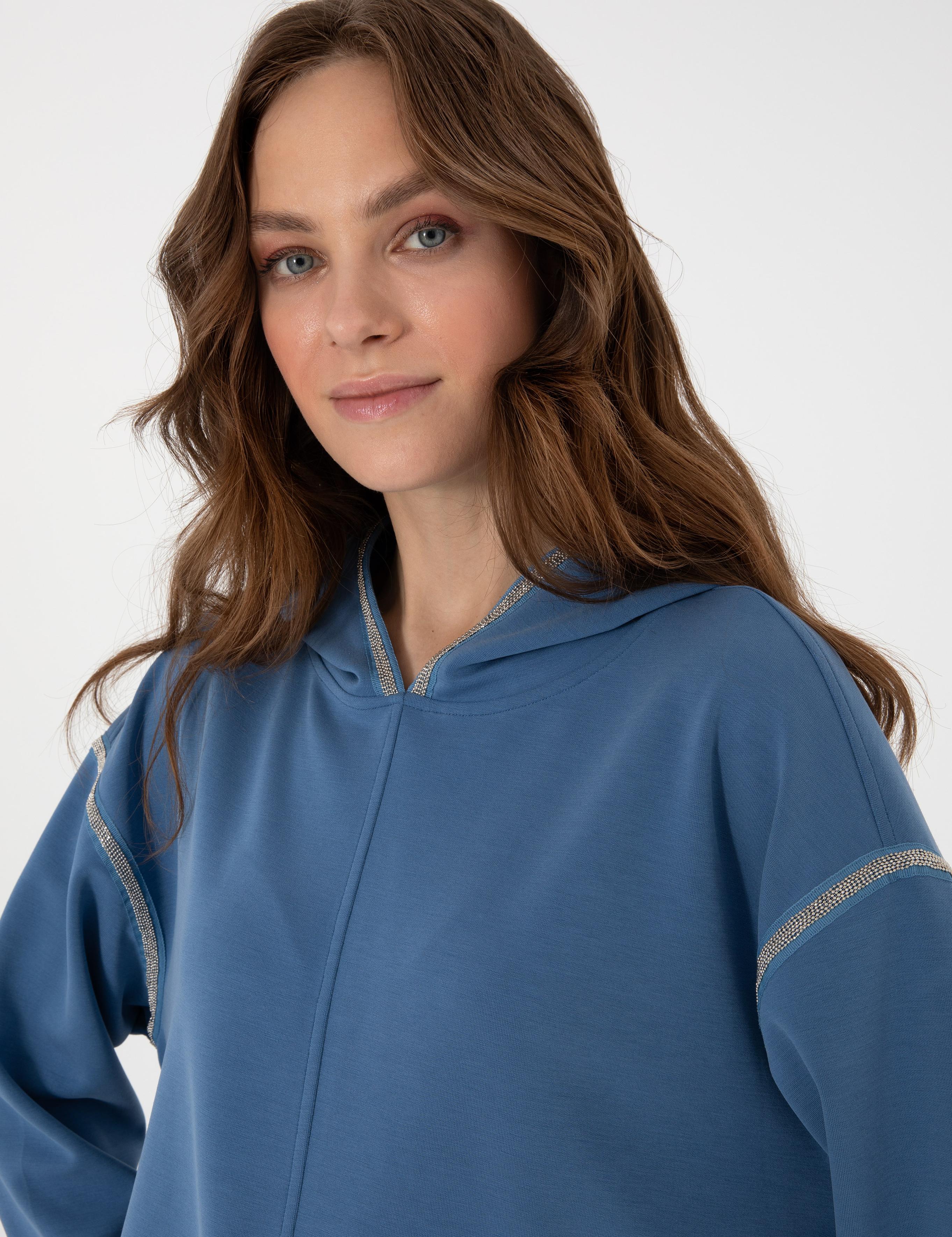 İndigo Oversize Sweatshirt