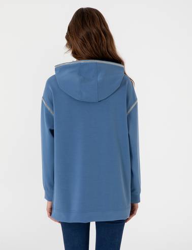 İndigo Oversize Sweatshirt