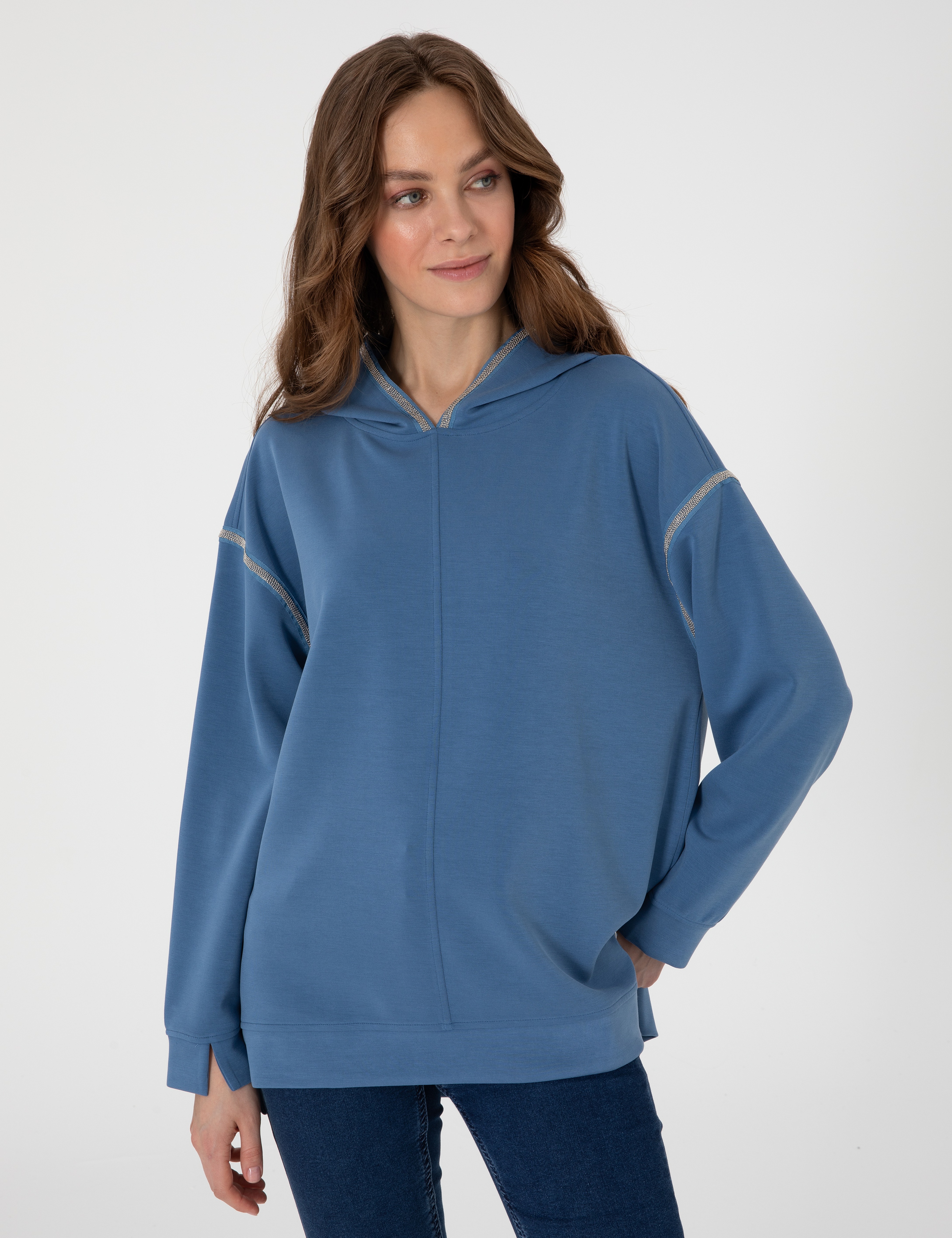 İndigo Oversize Sweatshirt