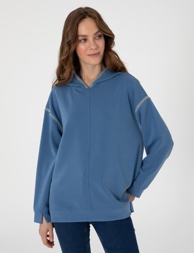 İndigo Oversize Sweatshirt