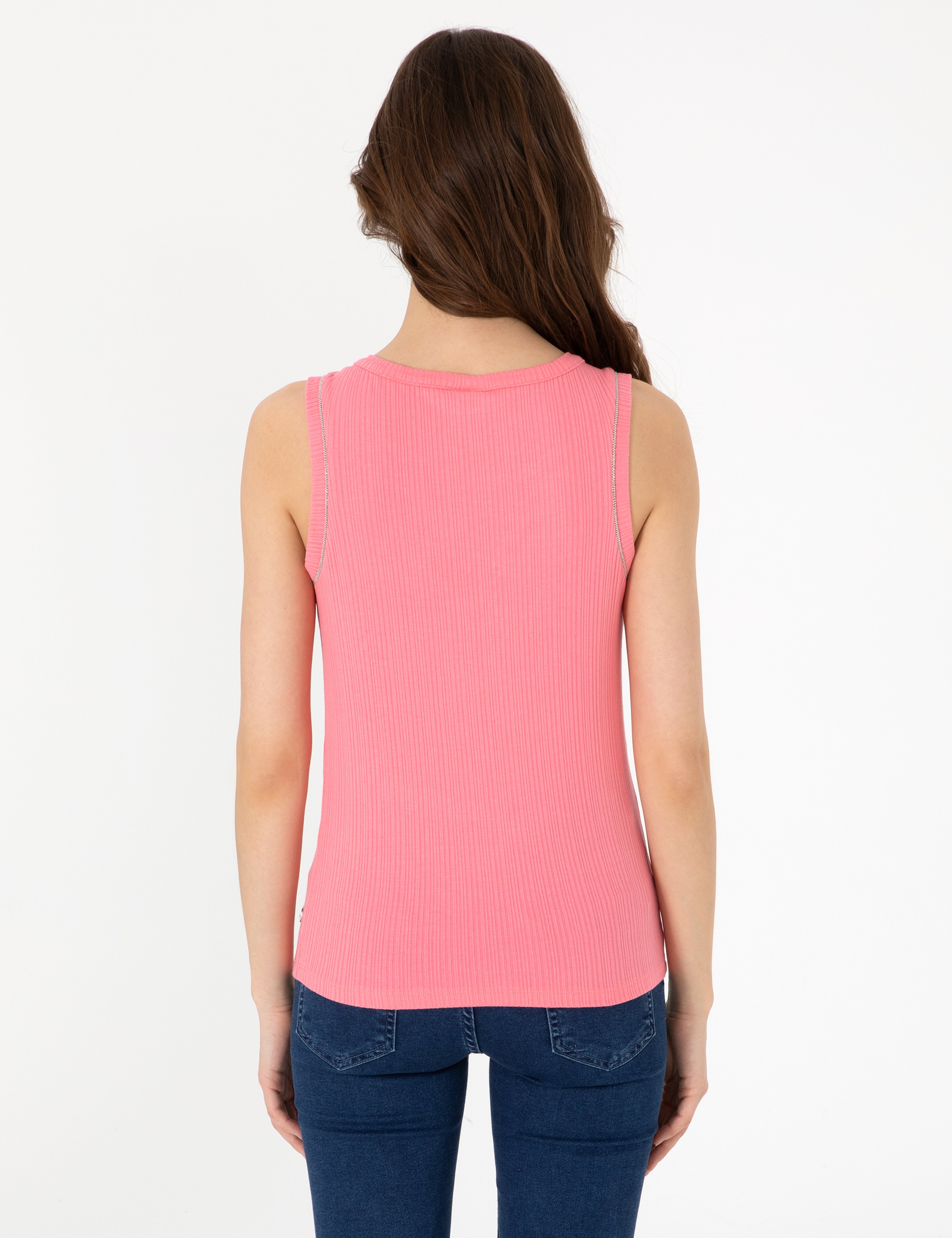 Pembe Extra Slim Fit Örme Bluz