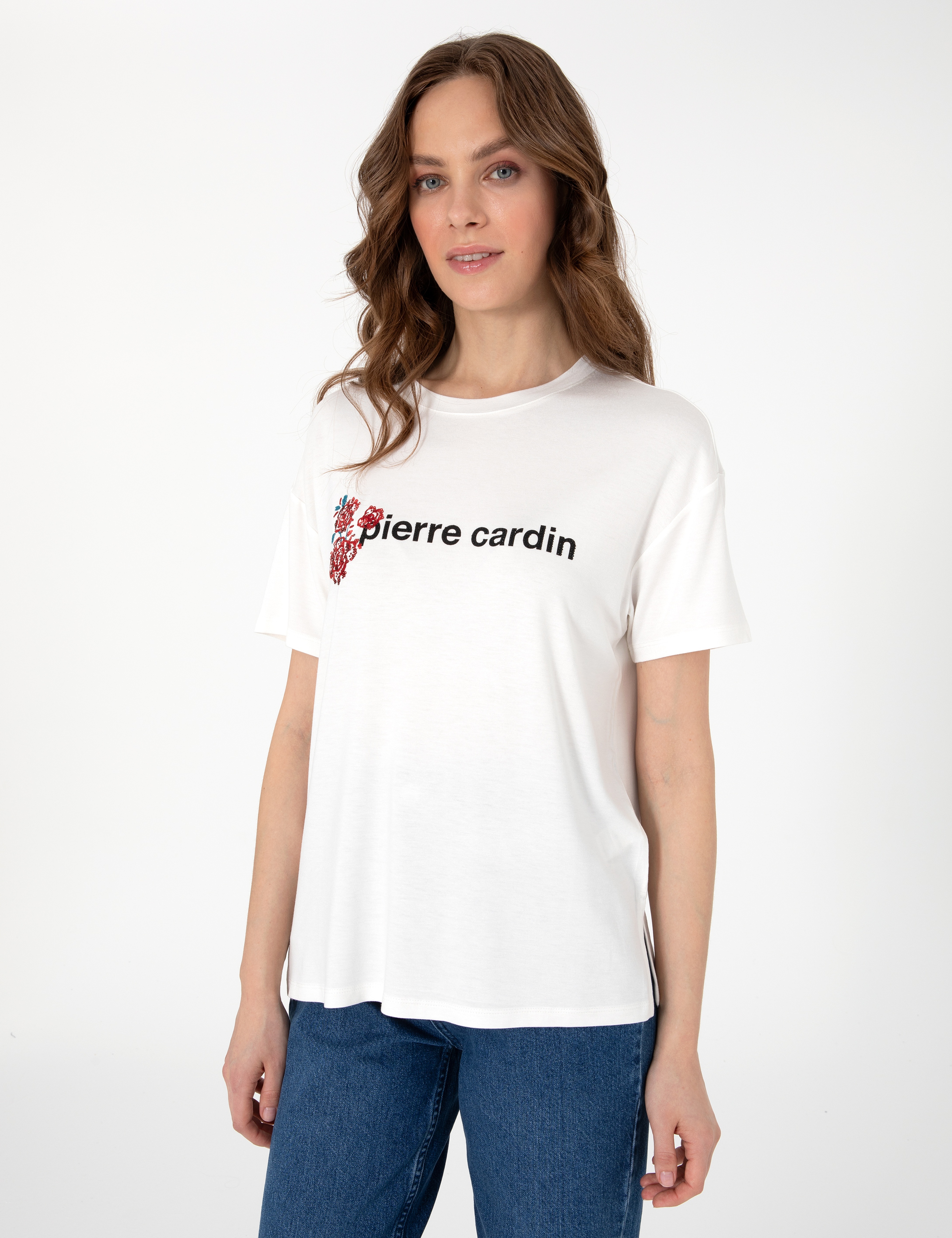 Beyaz Comfort Fit Tişört - Image 3