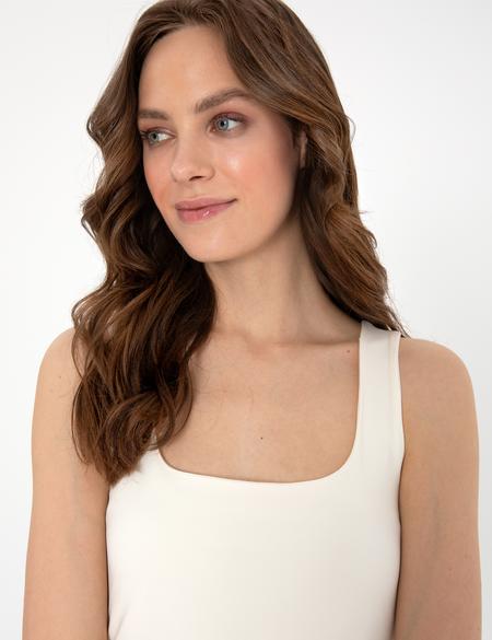 Ekru Ex. Slim Fit Örme Bluz - 50306560004