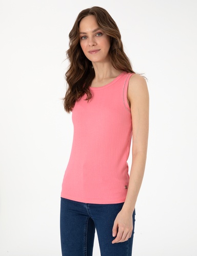 Pembe Extra Slim Fit Örme Bluz