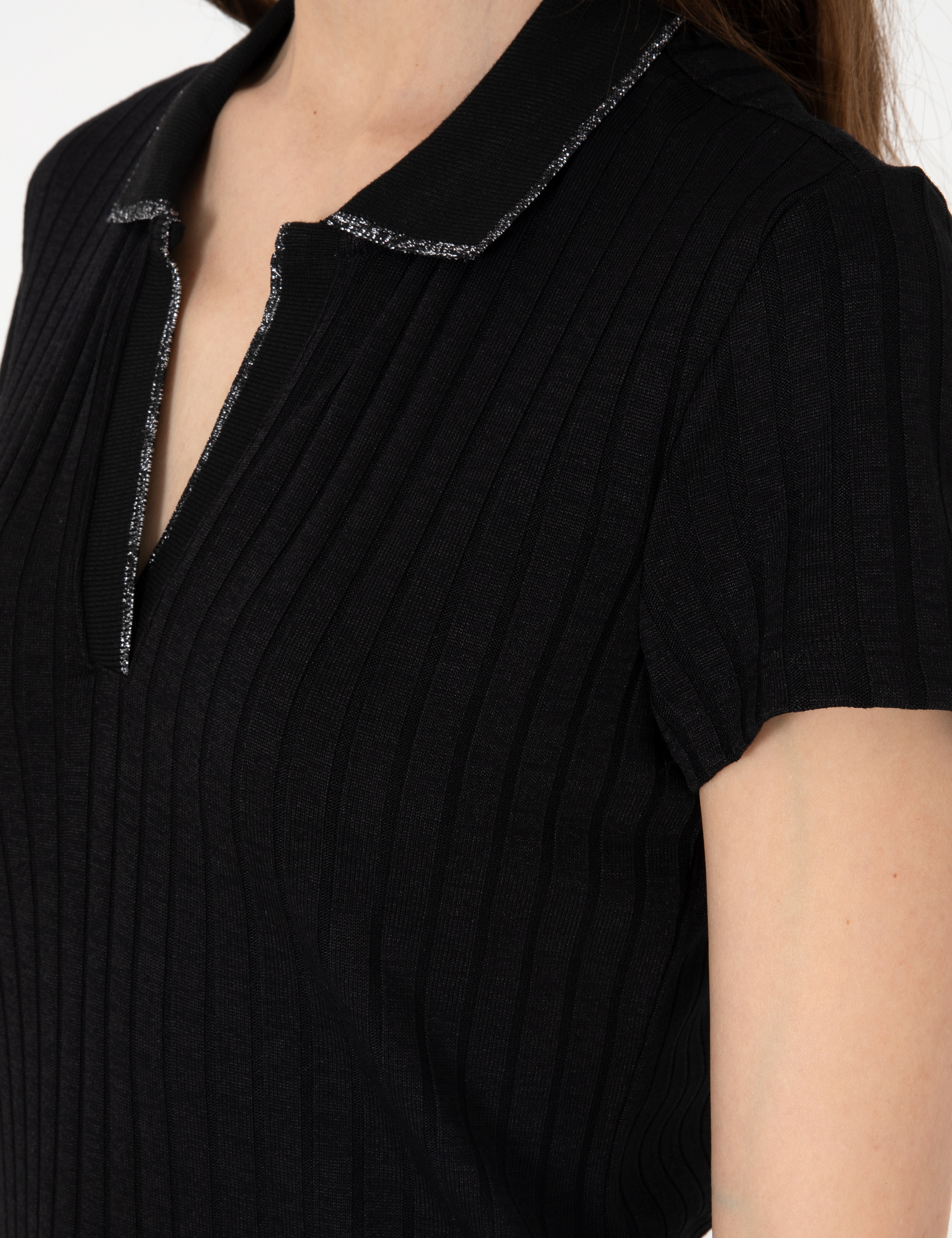 Siyah Slim Fit Basic Tişört - Image 7