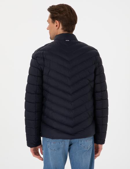 Lacivert Kapitone Mevsimlik Mont - 50313441008