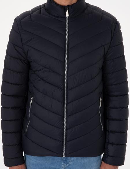 Lacivert Kapitone Mevsimlik Mont - 50313441008