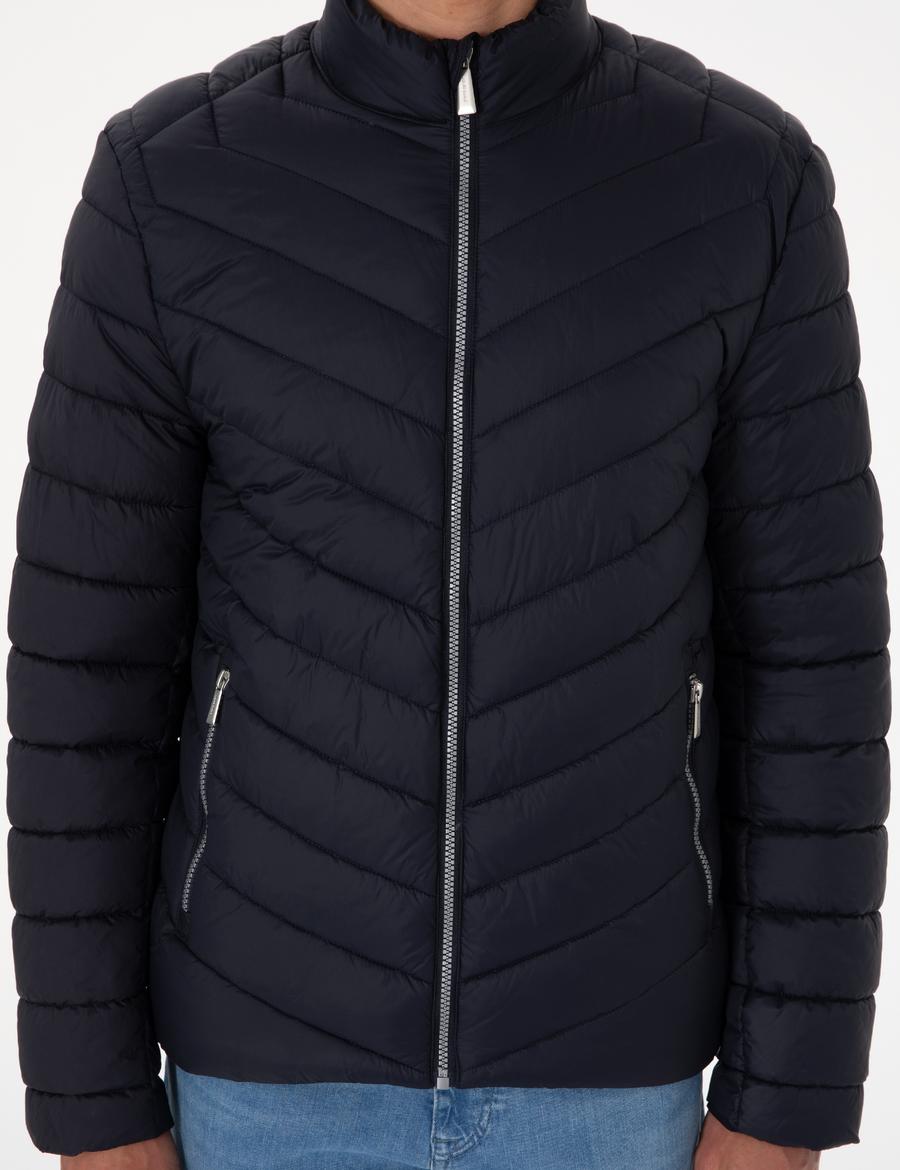 Lacivert Kapitone Mevsimlik Mont