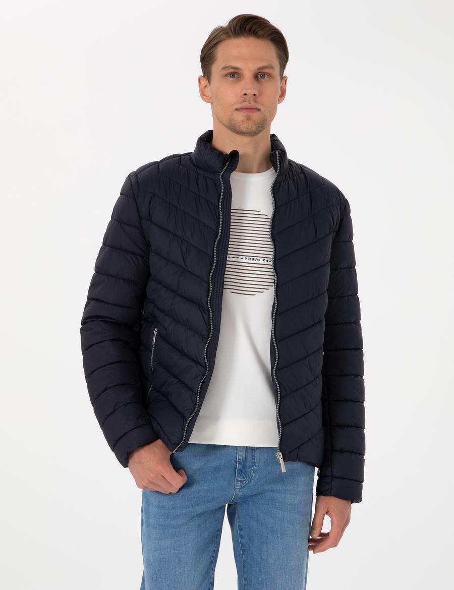 Lacivert Kapitone Mevsimlik Mont