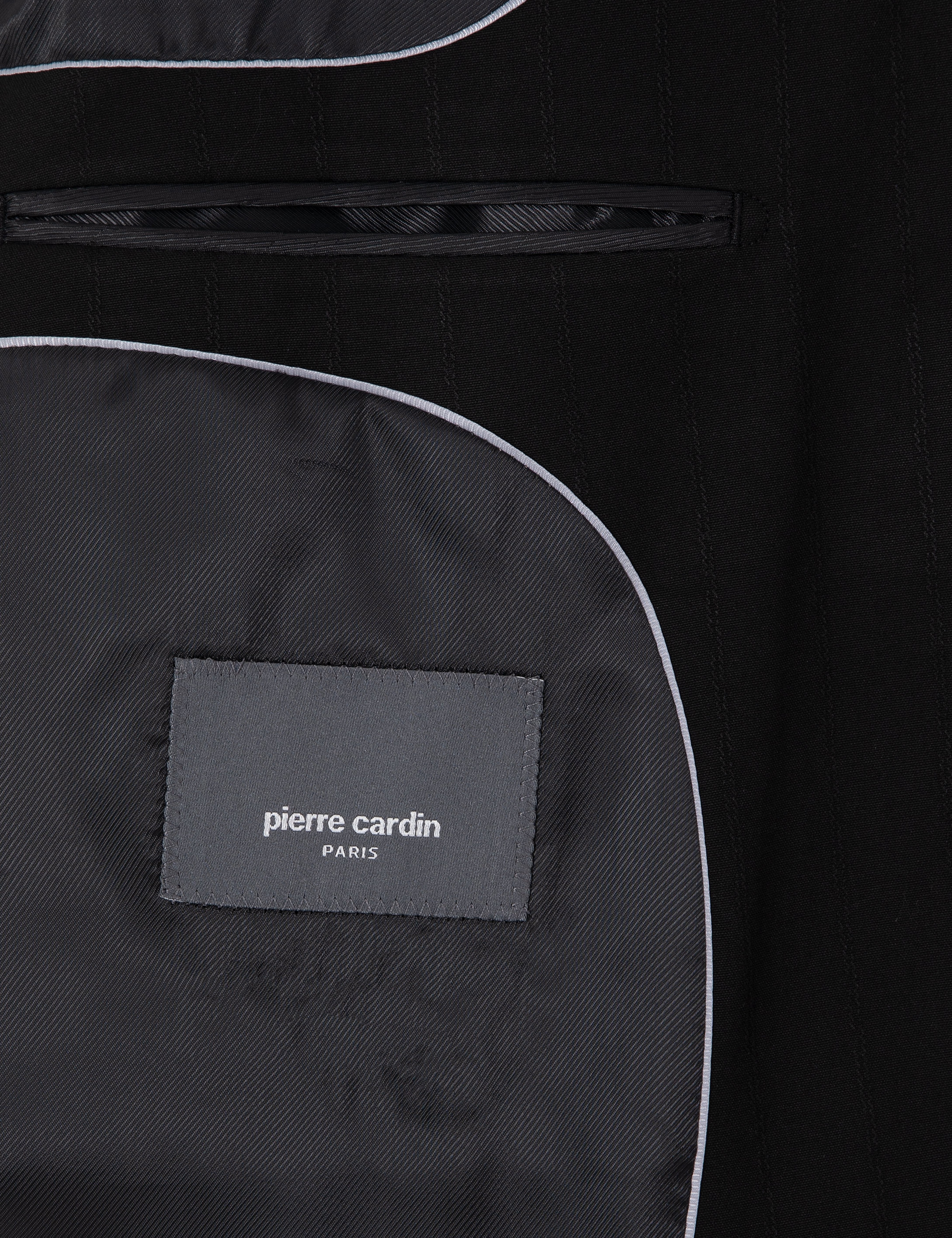 Siyah Slim Fit Çizgili Takım Elbise - Image 6