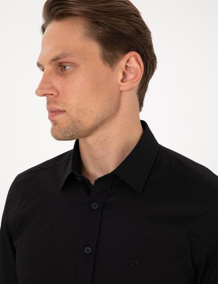 Siyah Slim Fit Uzun Kollu Gömlek - 50305250017