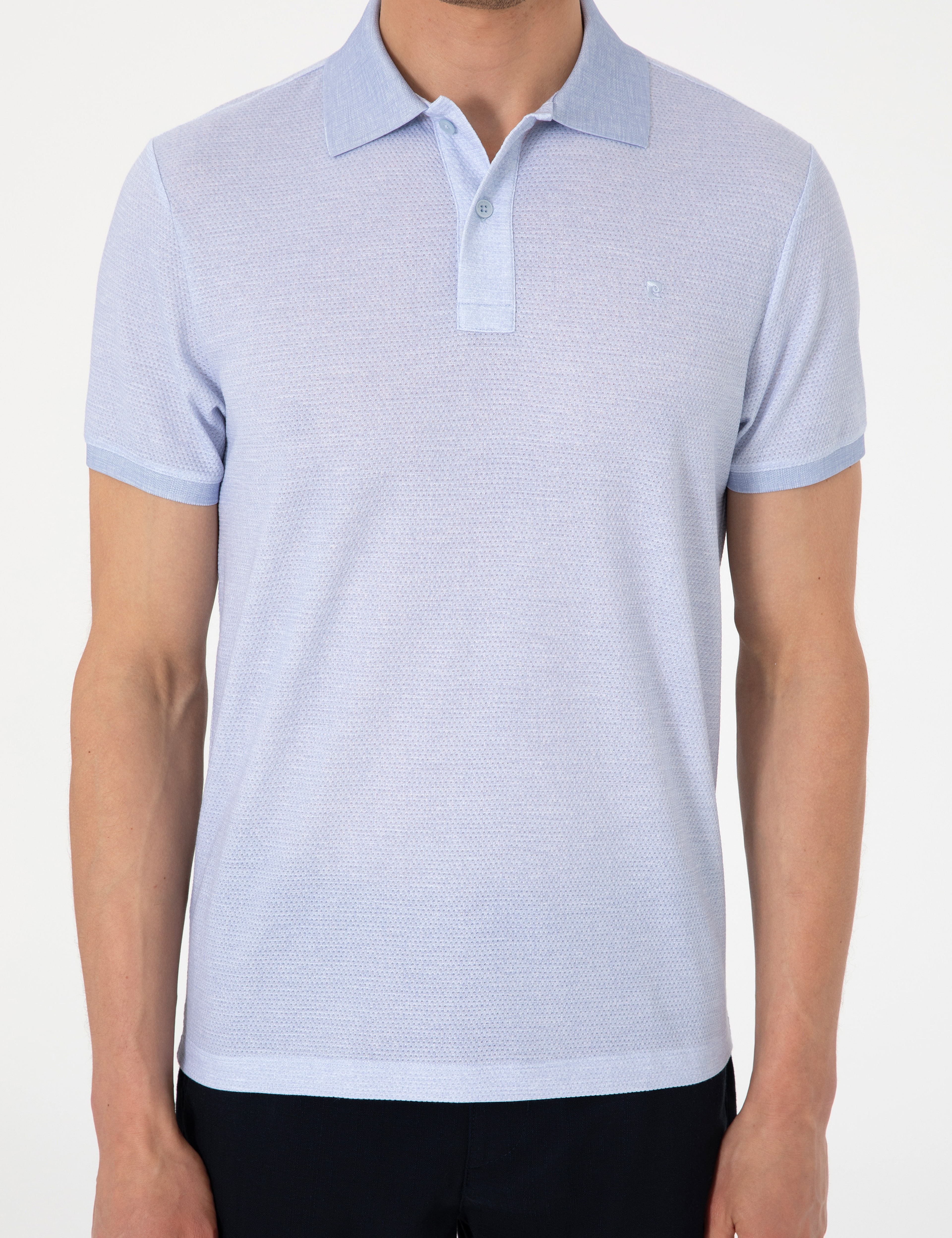 Açık Mavi Slim Fit Tişört - Image 6