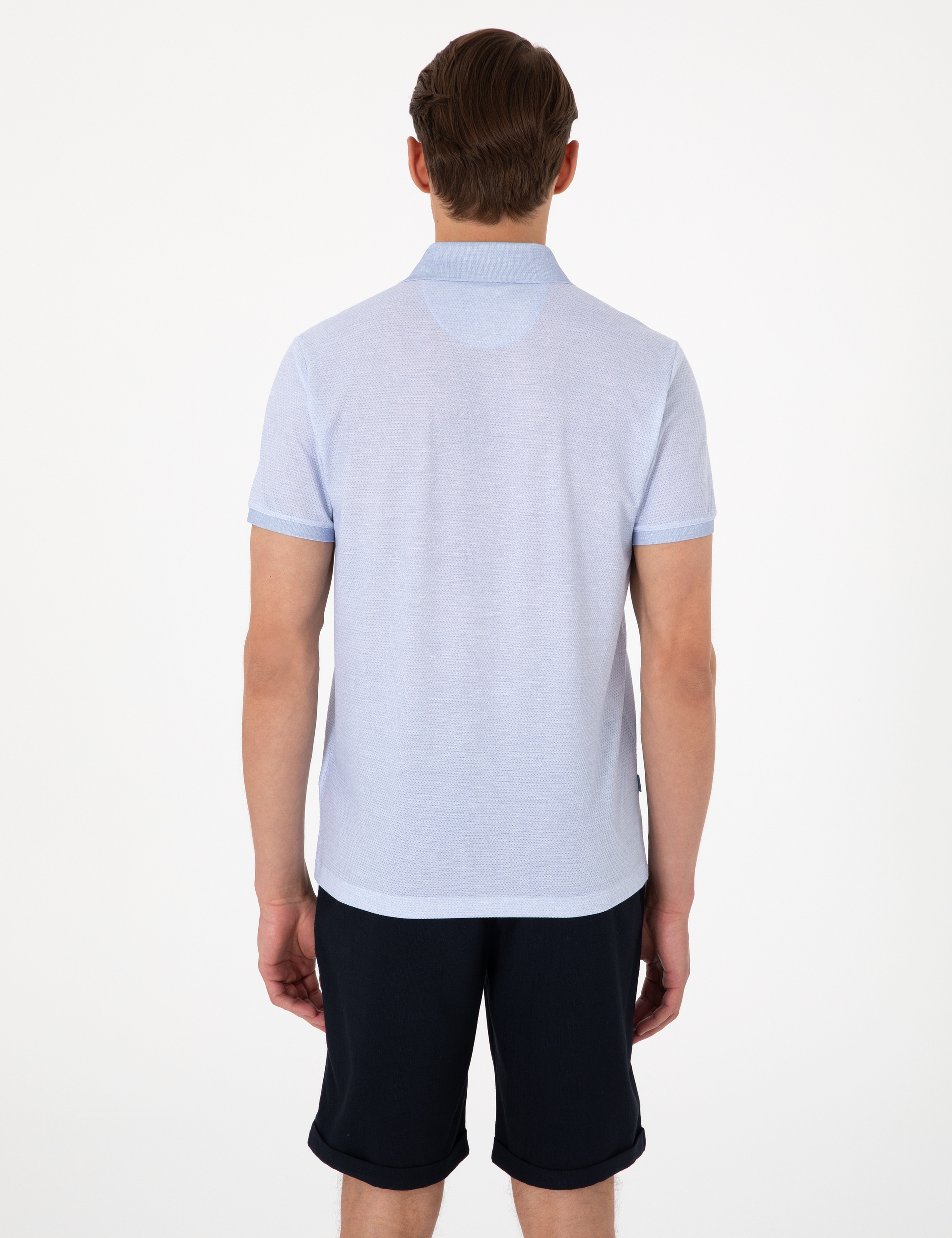 Açık Mavi Slim Fit Tişört - Image 5