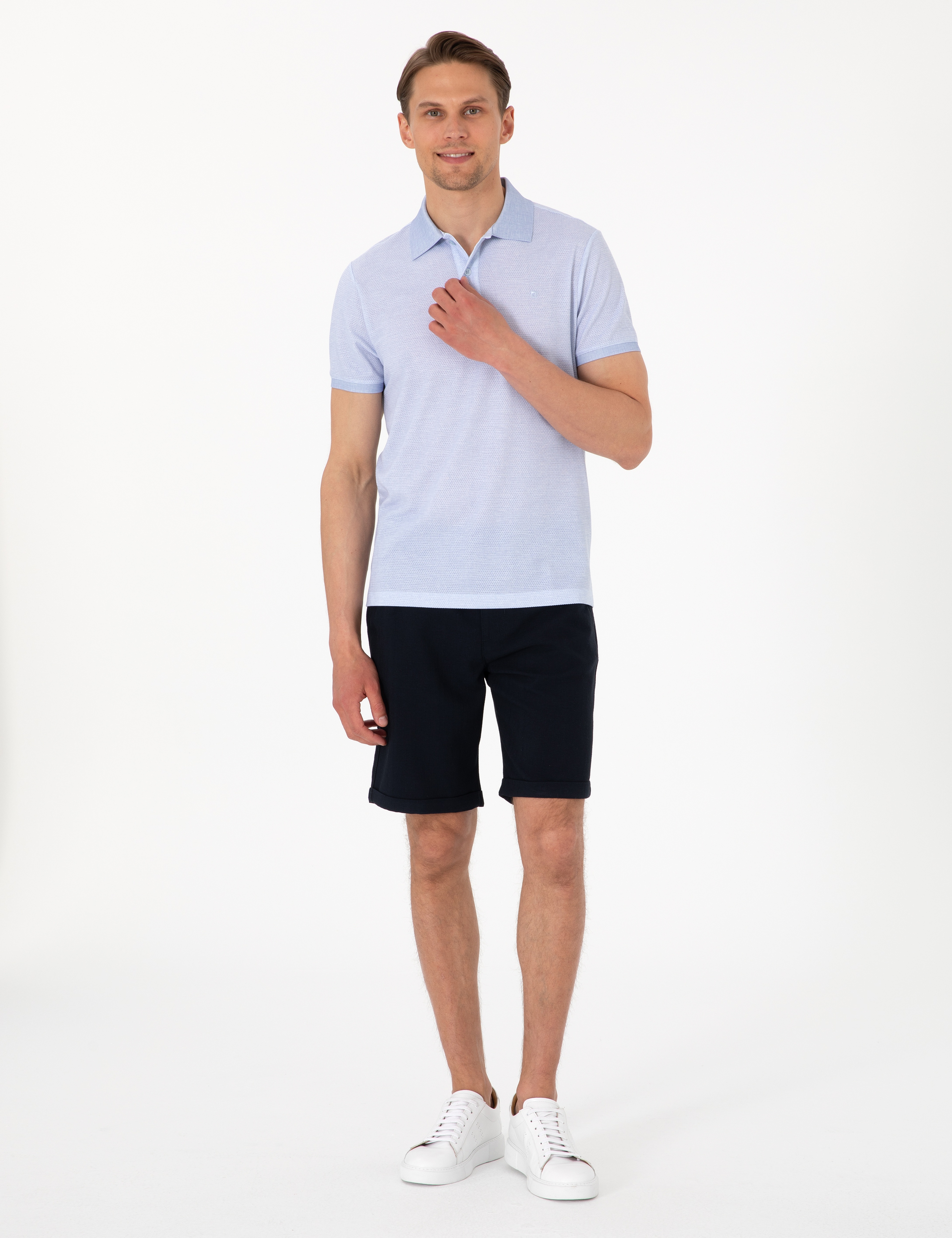 Açık Mavi Slim Fit Tişört - Image 4