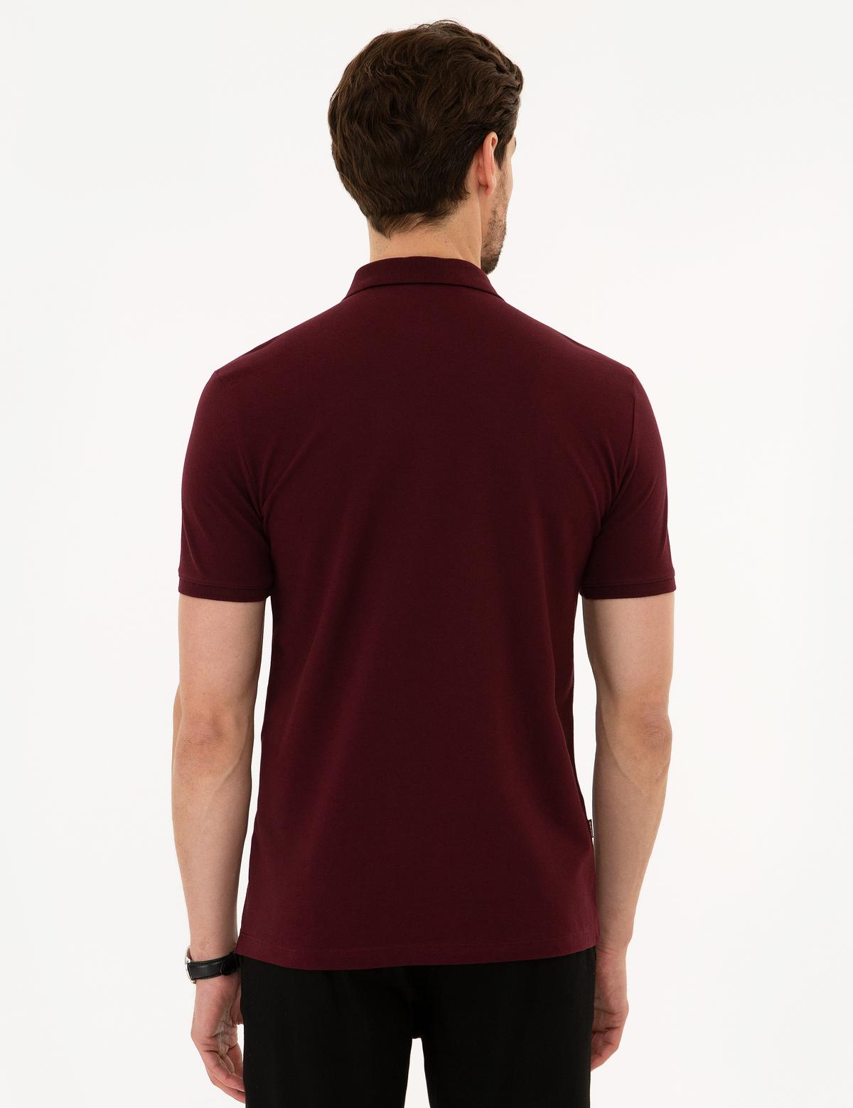 Bordo Slim Fit Basic Polo Yaka T-Shirt - 50225515033