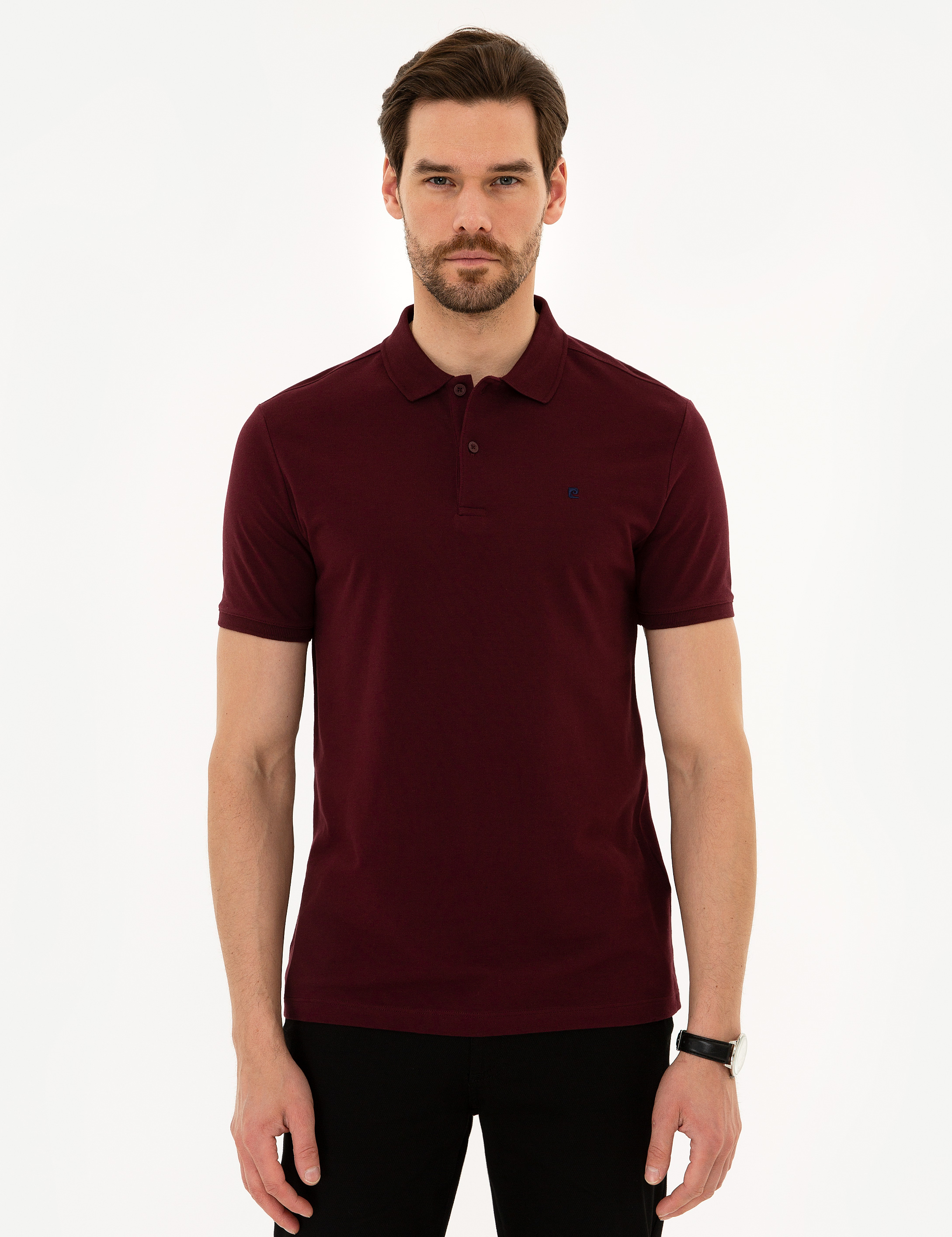 Bordo Slim Fit Basic Polo Yaka T-Shirt - Image 3