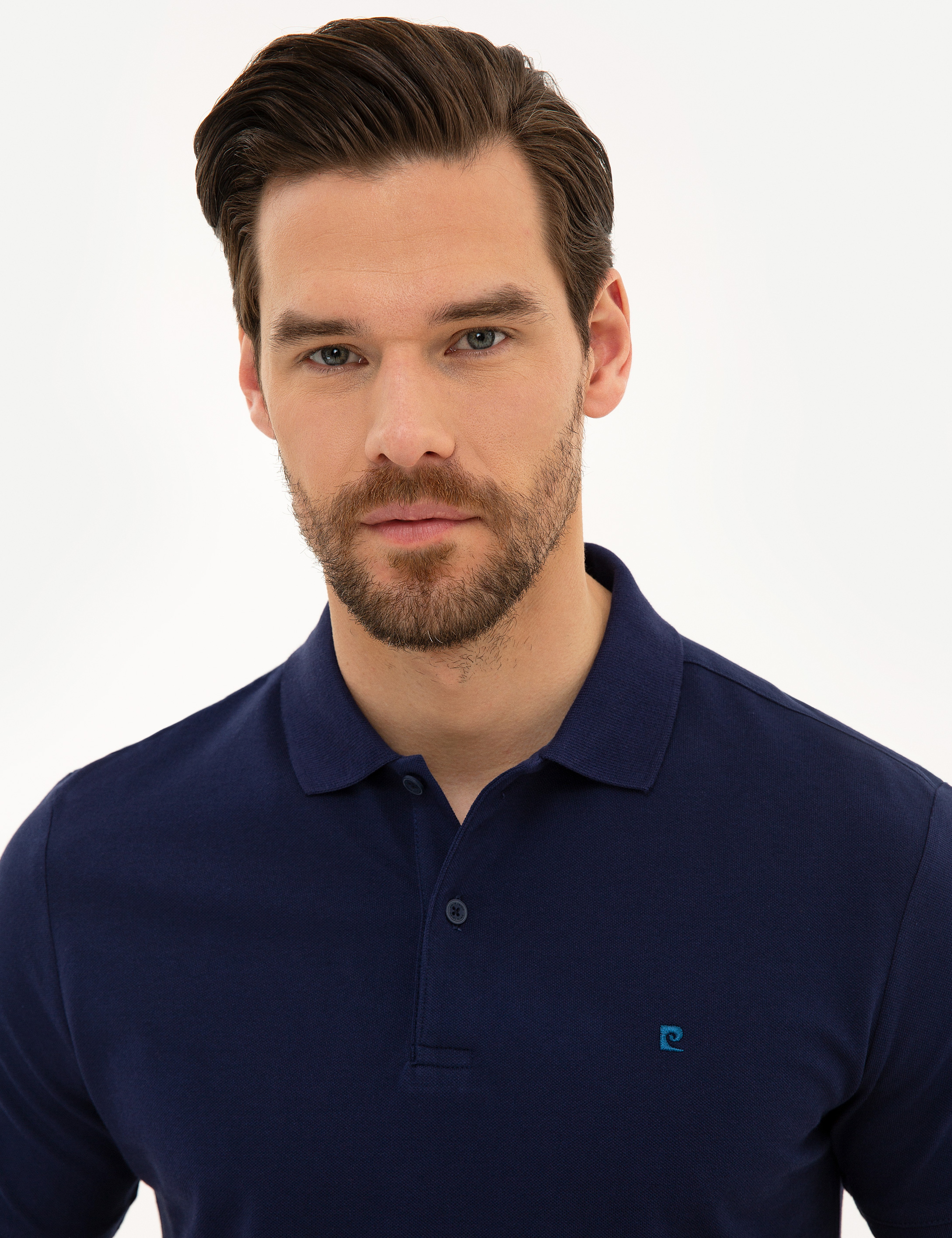 Lacivert Slim Fit Basic Polo Yaka T-Shirt - Image 2