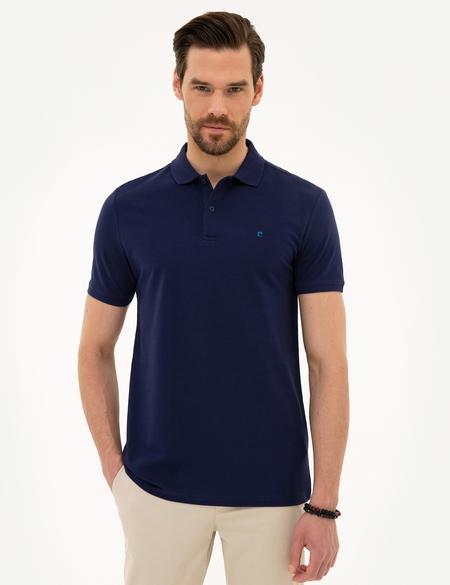 Lacivert Slim Fit Basic Polo Yaka T-Shirt - 50225515041