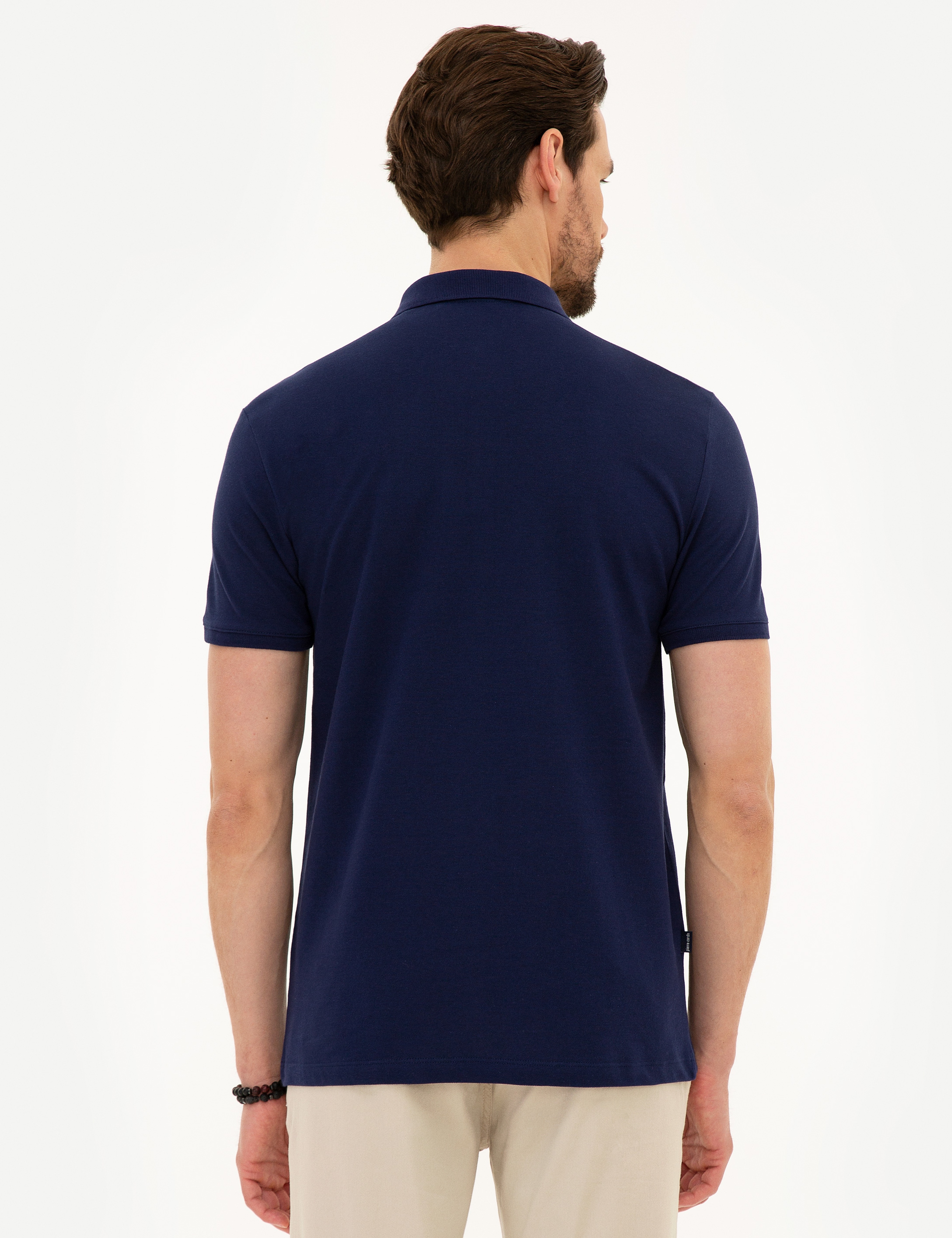Lacivert Slim Fit Basic Polo Yaka T-Shirt