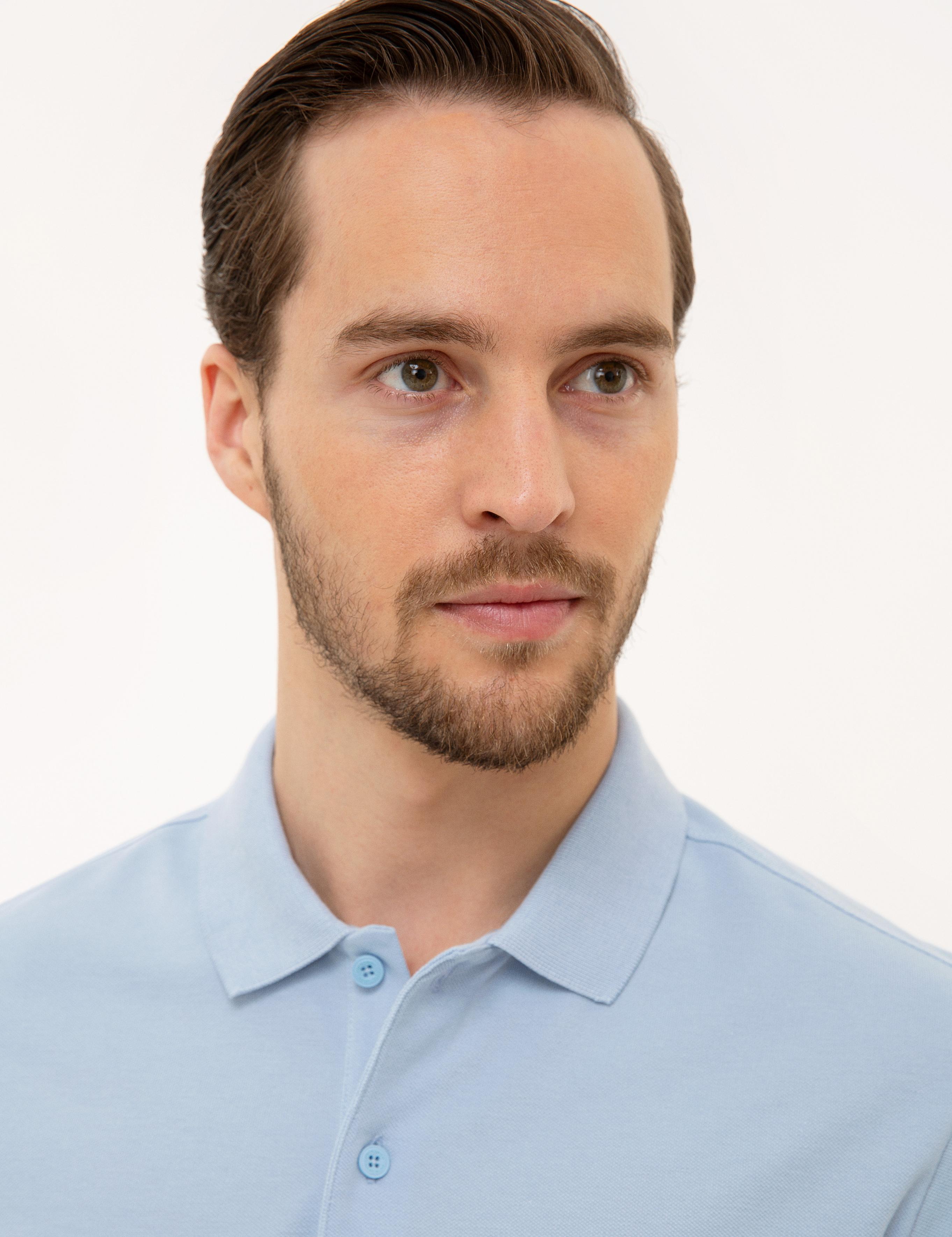 Açık Mavi Slim Fit Basic Polo Yaka T-Shirt