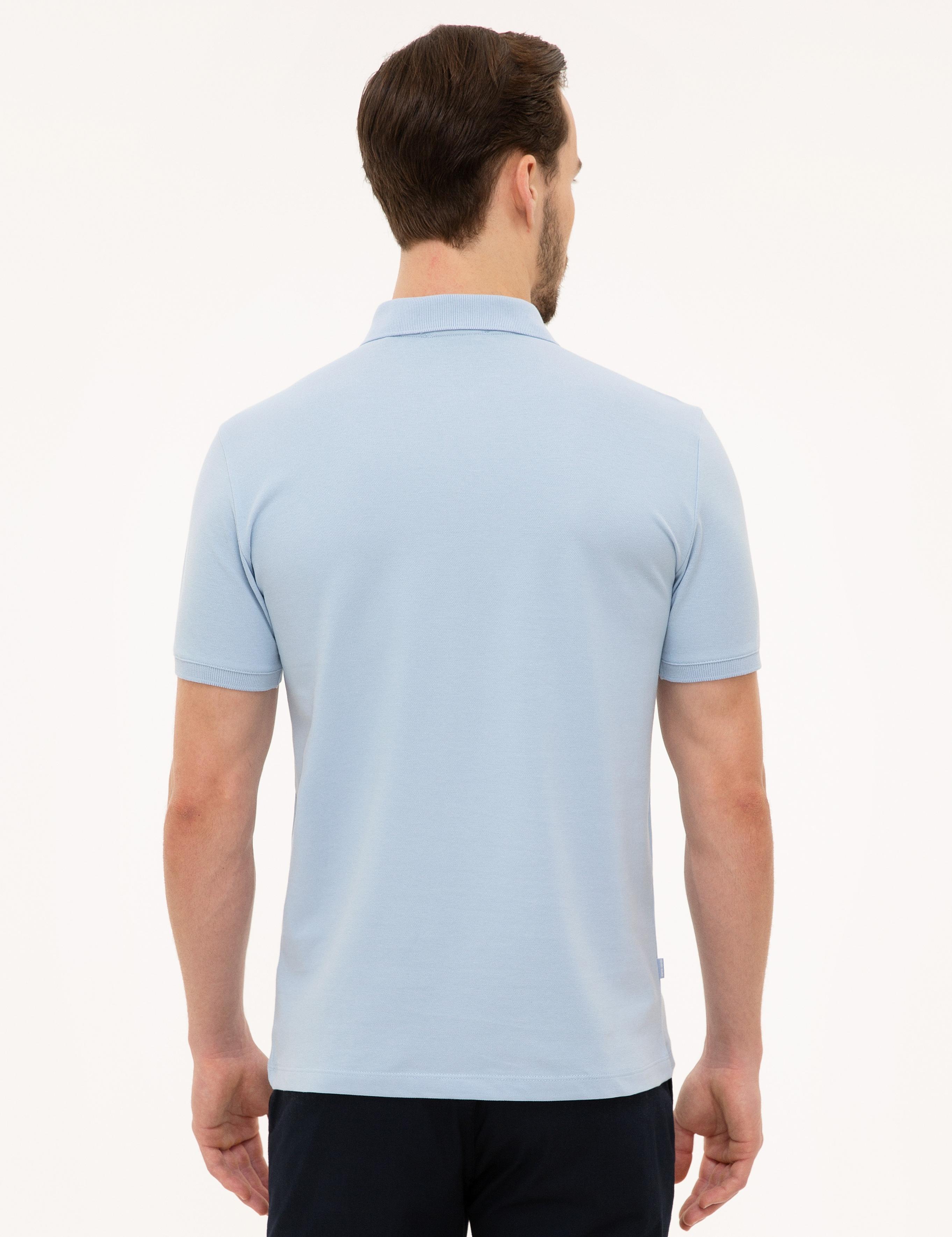 Açık Mavi Slim Fit Basic Polo Yaka T-Shirt