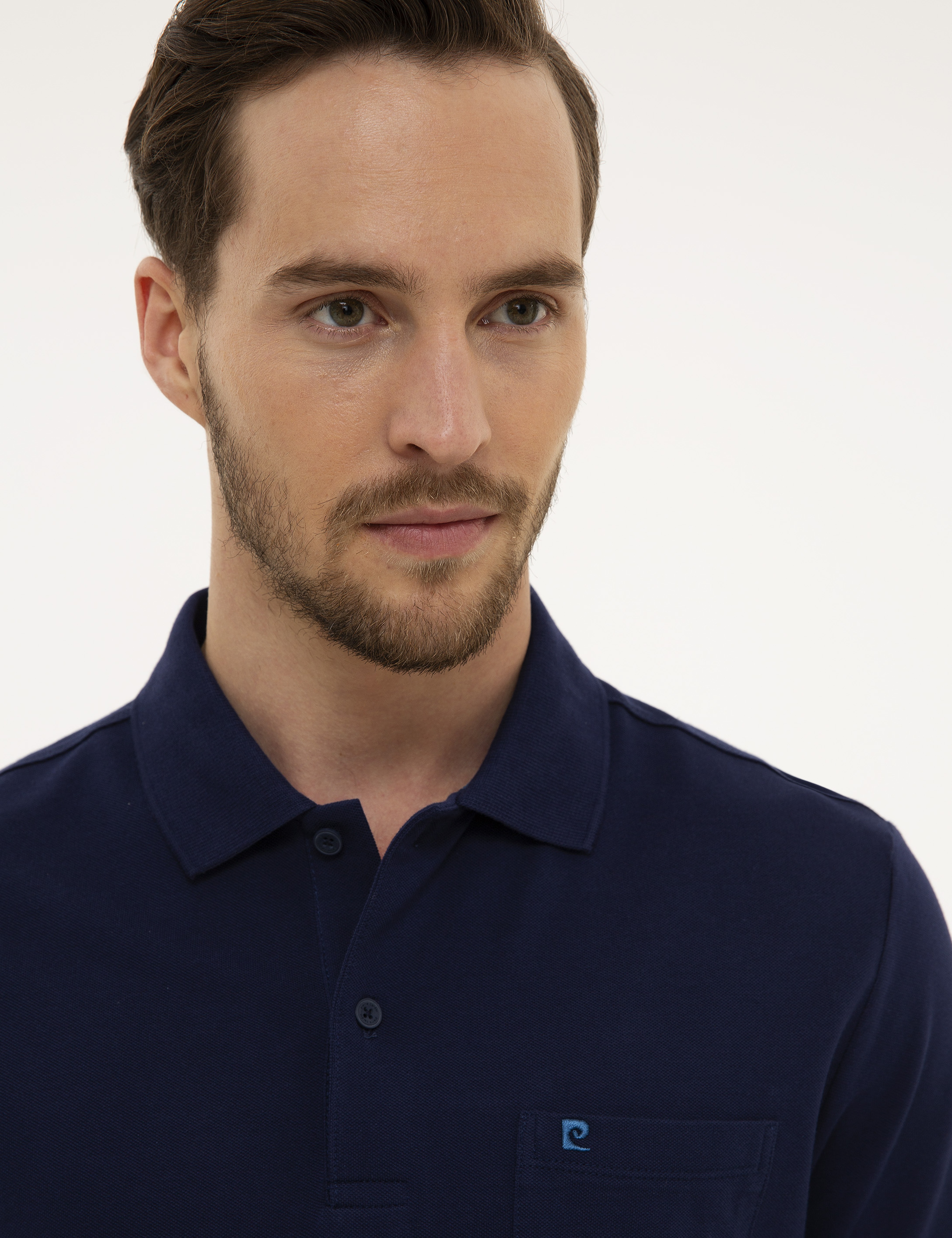 Lacivert Regular Fit Basic Polo Yaka T-Shirt - Image 1