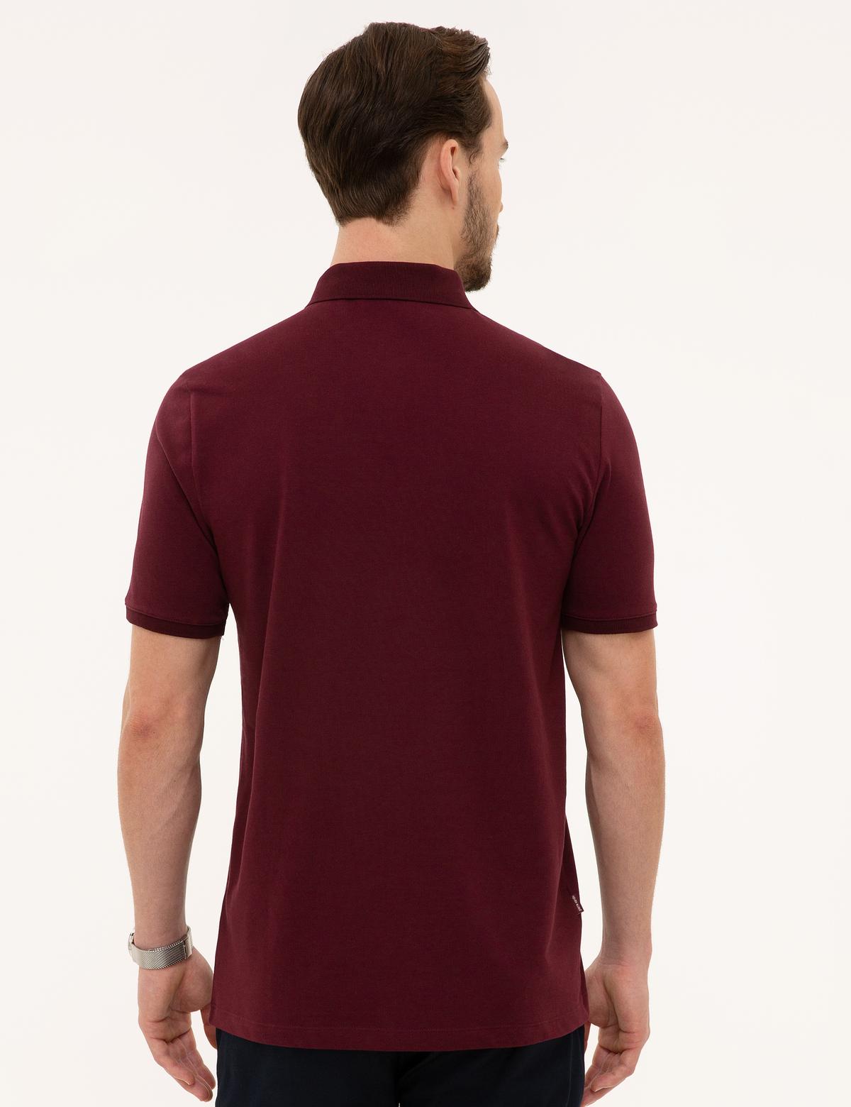 Bordo Regular Fit Basic Polo Yaka T-Shirt - 50225513019