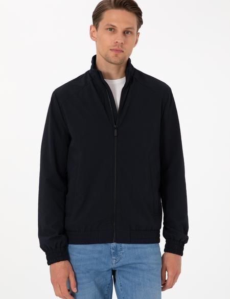 Lacivert Hakim Yaka Mont - 50302489015