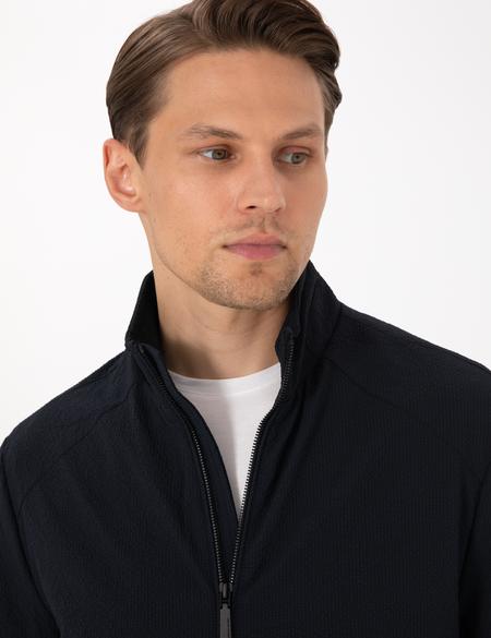 Lacivert Hakim Yaka Mont - 50302489015