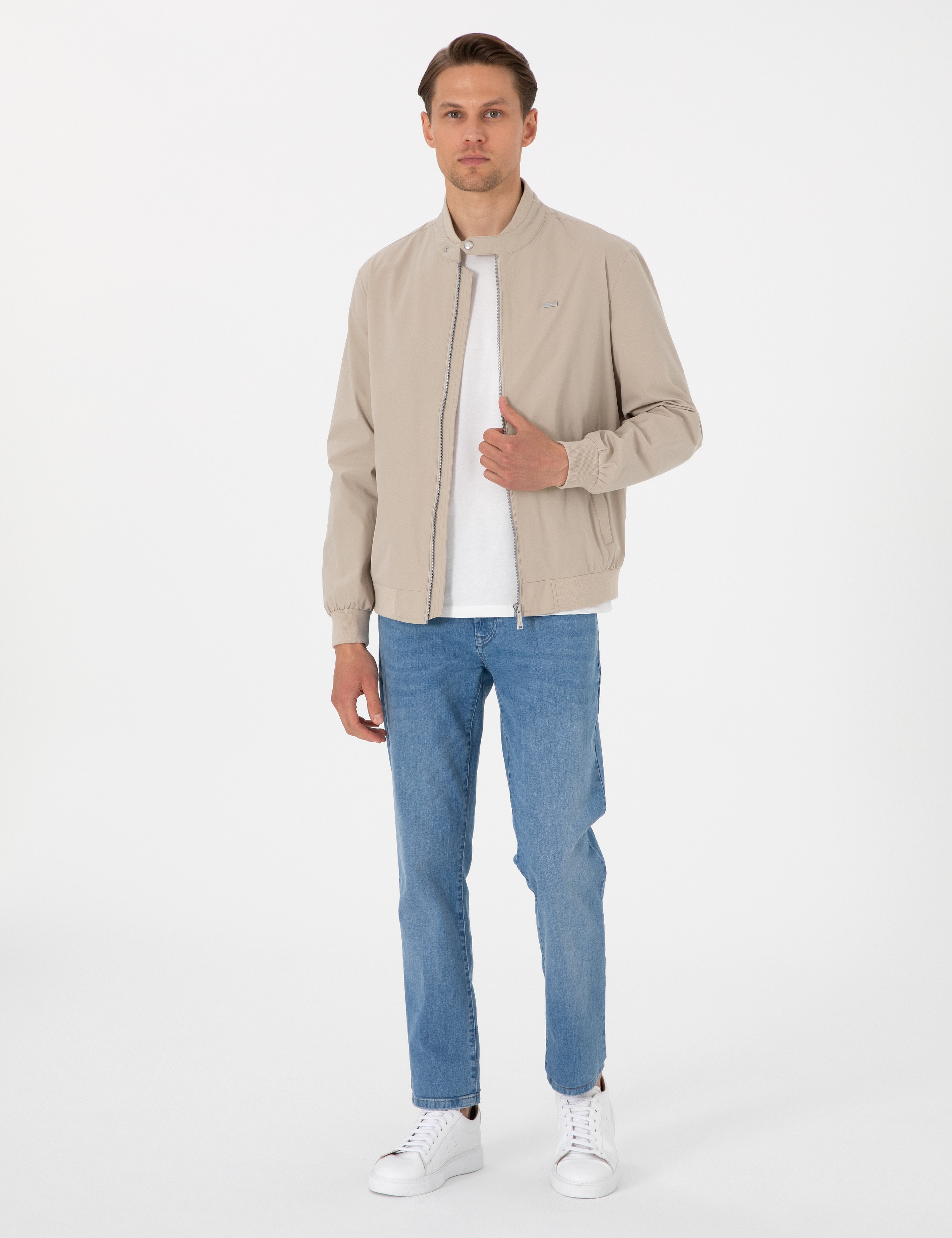 Bej Bomber Ceket - Image 4