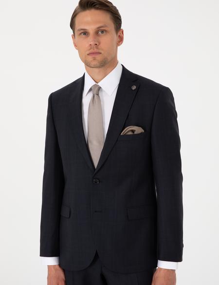 Lacivert Slim Fit Yün Takım Elbise - 50302291011