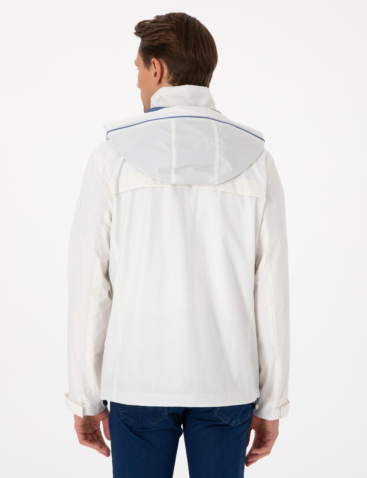 Ekru Kapüşonlu Mont - 50302505024